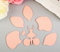 Заготовка из фоамирана (5*5см), Цветок орхидеи, персик, 1 шт.