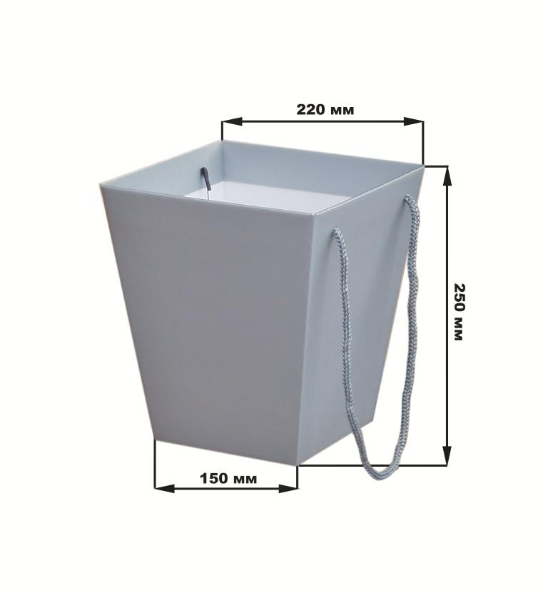 Упаковка для букетов и композиций "Премиум" W15хW22хH25см малая, серебро, 1 шт.