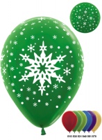 Шар (12''/30см) Большая снежинка, ассорти, металлик, 100 шт.