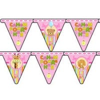 Гирлянда-вымпел (210см), "С ДР Девочка", 1 шт. 