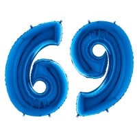 Шар (40''/102см) Цифра, "6/9", Синий, в упаковке, 1 шт.