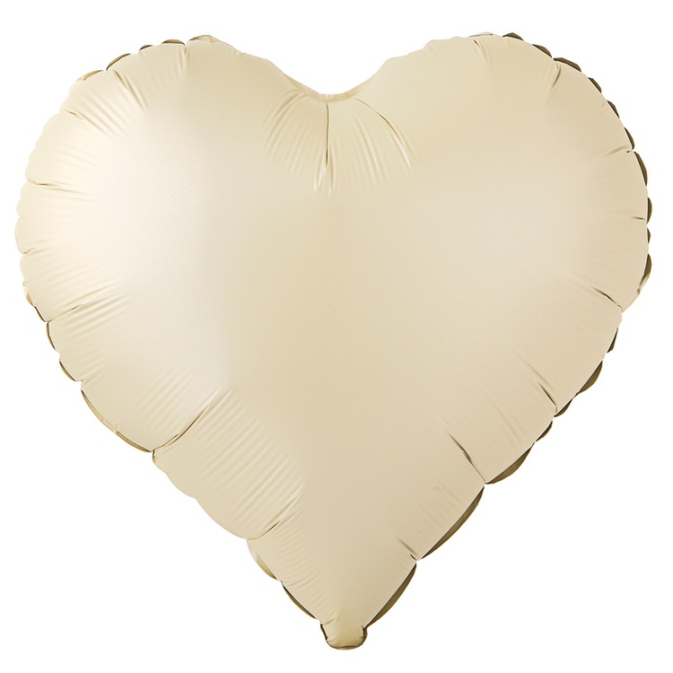 Шар (18''/46см) Сердце, Светло-кремовый, Сатин, 1 шт.