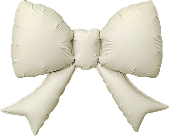Шар (21''/53см) Фигура, Бант (надув воздухом), Кремовый, Сатин, 1 шт. 