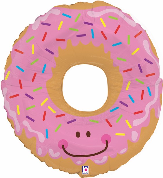 Шар (27''/69 см) Фигура, Счастливый пончик, Розовый, 1 шт. Шар (27''/69 см) Фигура, Счастливый пончик, Розовый, 1 шт.
