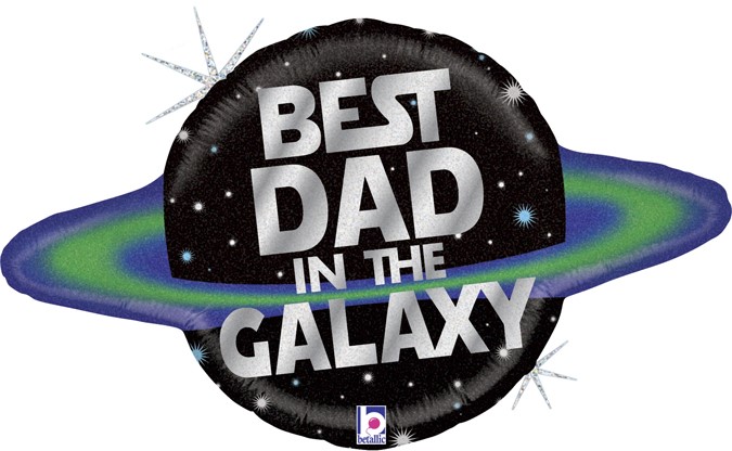 Шар (31''/79 см) Фигура, Лучший папа в галактике, Голография, 1 шт. Шар (31''/79 см) Фигура, Лучший папа в галактике, Голография, 1 шт.