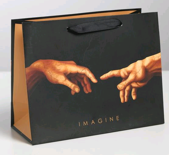 Пакет ламинированный Imagine (23*18*10см), Черный, 1 шт.