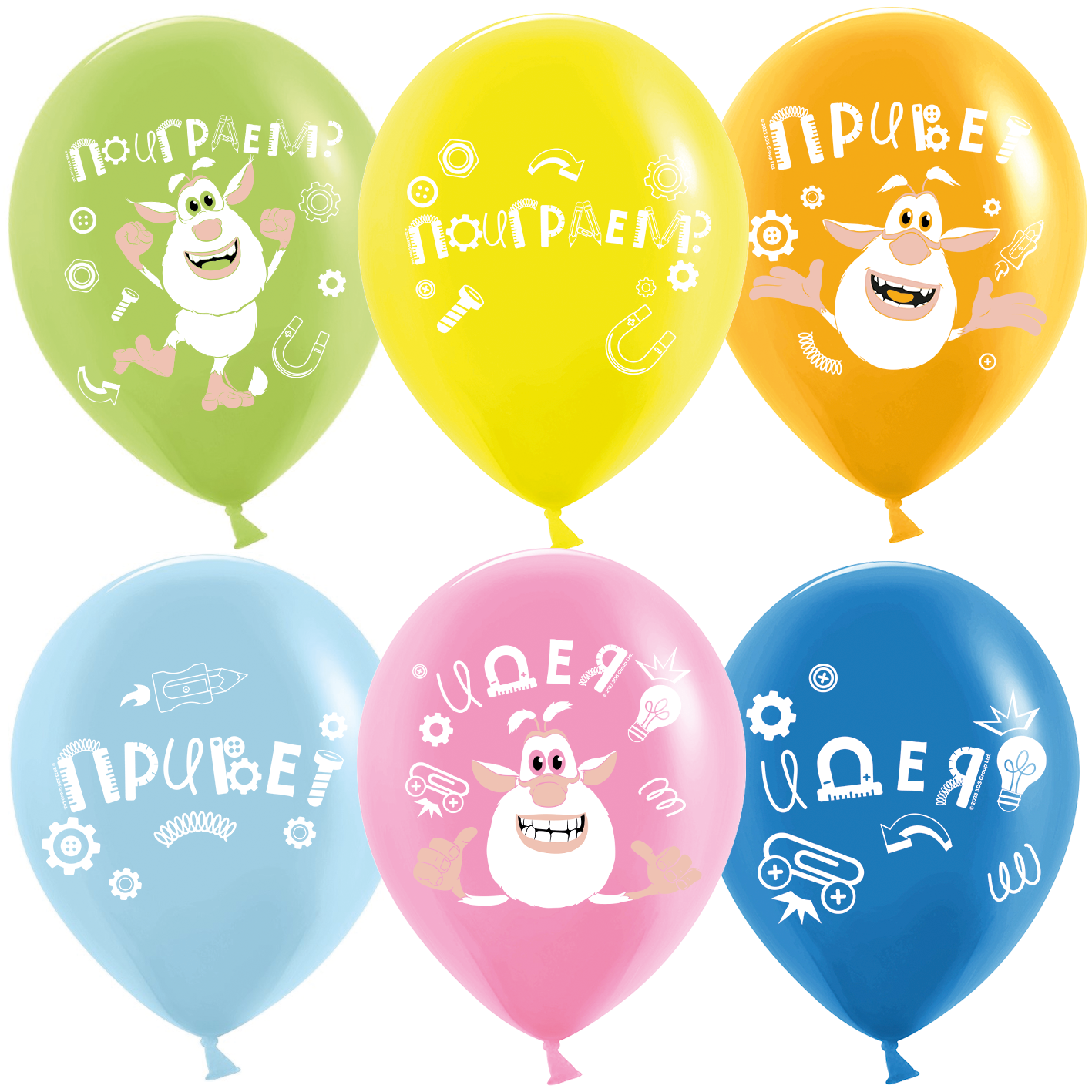 Шар (12''/30см) Буба, Играем Вместе, Ассорти, пастель, 2 ст, 10 шт.