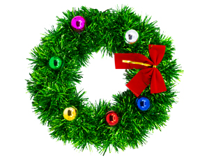 Венок Рождеств мишура подвесной 25см, 1шт.