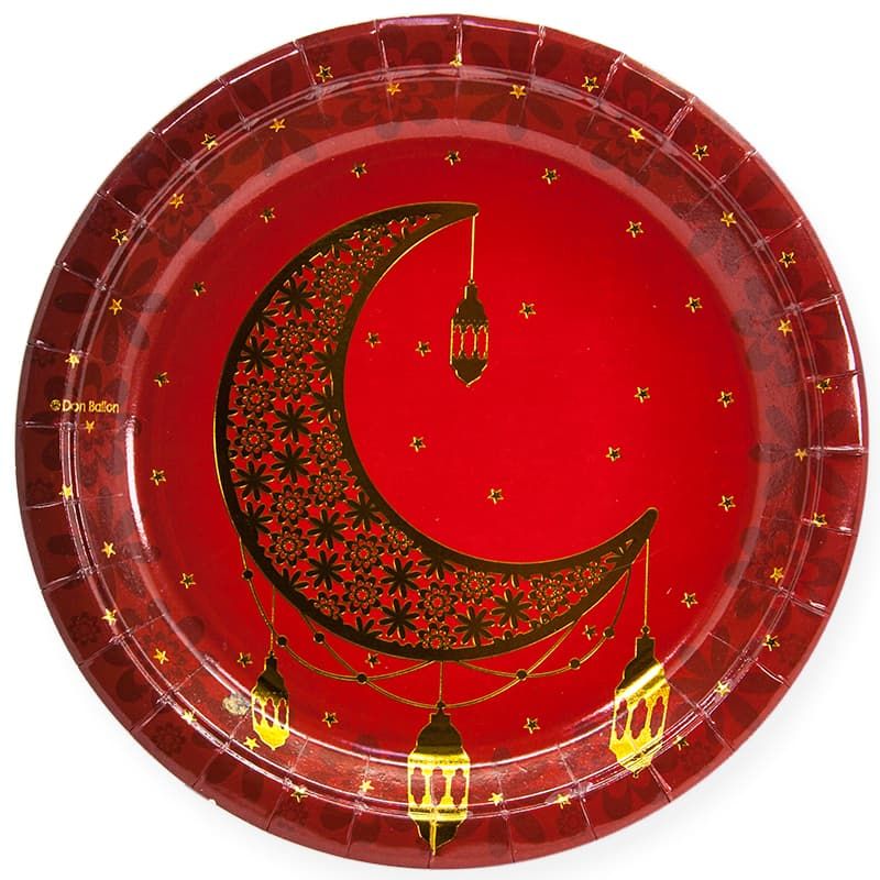 Тарелки (9''/23см) Восточная сказка, Золото/Гранатовый, 6 шт.