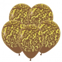 Шар (12"/30см) Камуфляж, Кофе, пастель 5 ст., 25 шт.