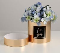 Шляпная коробка (12х12 см) For you, золотая, 1 шт.