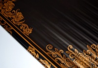 Пленка матовая (600мм), Ажур, Черная/золотая, 200 гр, 1 шт.