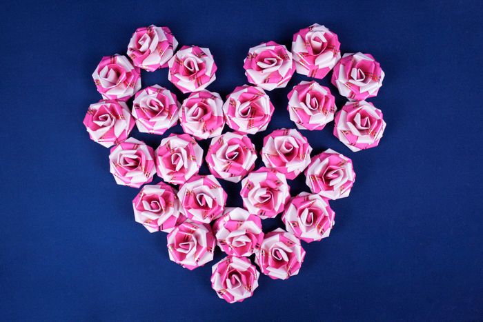 Бант "Роза" большая с золотом (6,5см) Малиновый-золото, 25 шт.