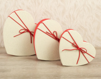 Коробка-сердце, (16*13,5*6 см), бежевый, 1 шт.