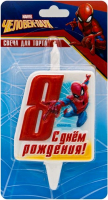 Безымянный Свеча Цифра, 8 Человек-Паук, 12 см, 1 шт.
