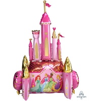 kholodnoe_serdtse_a_khod_p93_zamok_printsessy_1208_0482 Шар (54''/137см) Ходячая Фигура, Сказочный Замок, Принцсессы Диснея, Розовый, 1 шт. в упак.