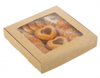 Коробка самосборная бесклеевая (16х16х3см), крафт, 1 шт.