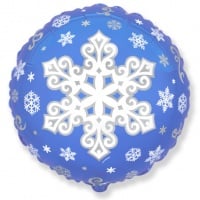 Шар (18''/46 см) Круг, Снежинка, 1 шт.