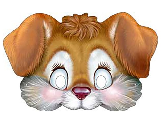 Маска "Щенок", резинка, картон, 1шт.