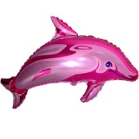 23 Шар (14''/36 см) Мини-фигура, Дельфин фигурный, Фуше, 1 шт.