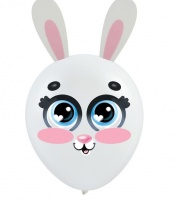 Шар (12"/30см) с наклейками "Зайка", 1шт.