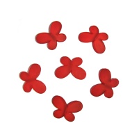 6018979 Декоративные бусины (3*2,2см), Мотылек, красные, 10 шт.