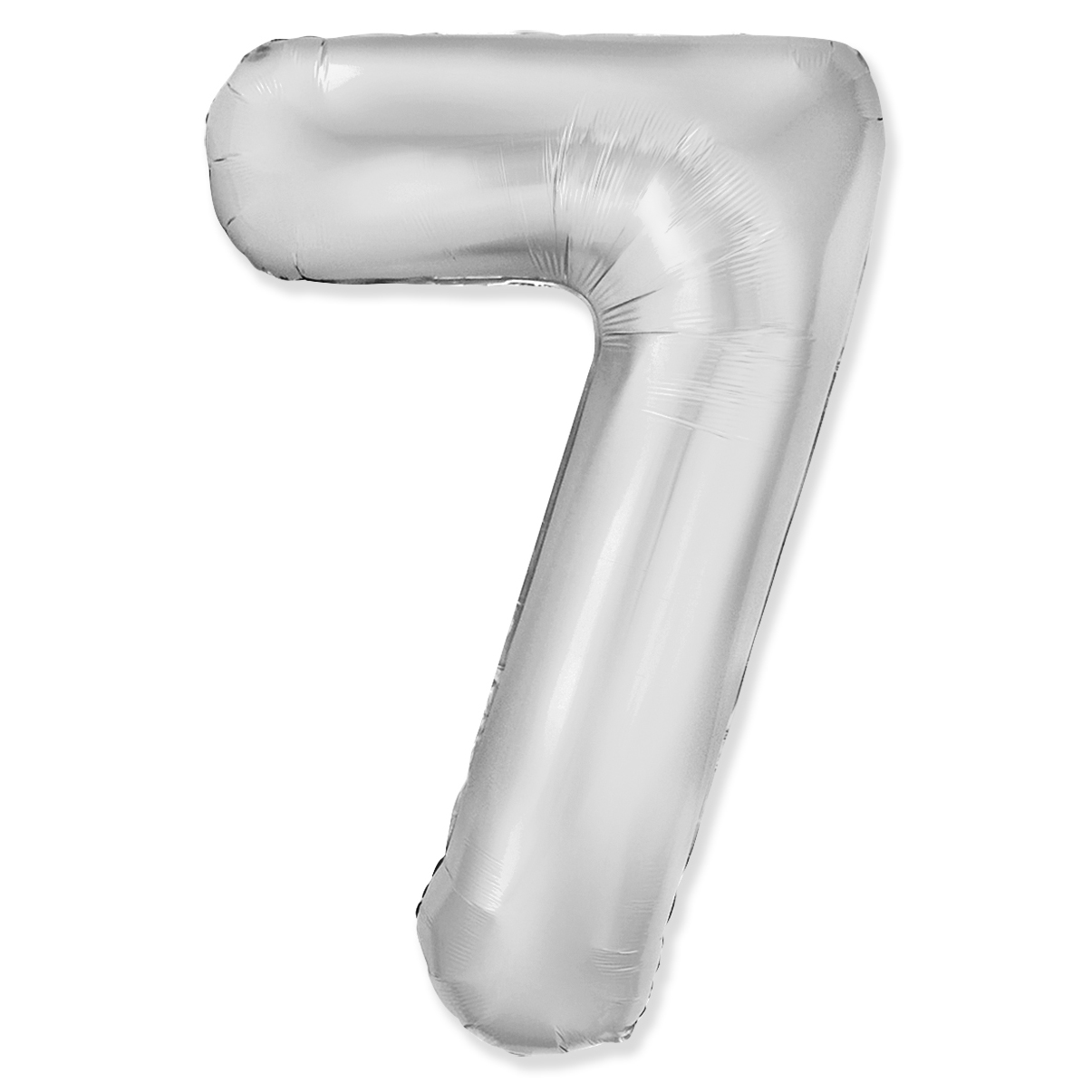 Шар (40"/102см) Цифра "7" Серебро Slim в упаковке, 1 шт.