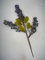 Ветка с ягодами и листьями (30см), синяя, 1 шт.