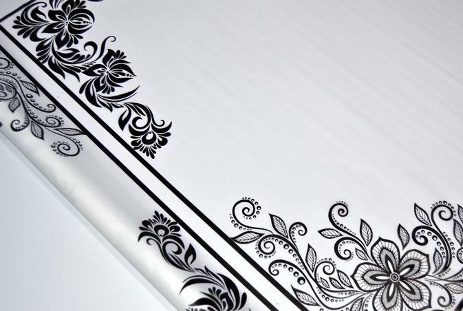 Пленка матовая (600мм), Ажур, Белая/черная, 200 гр, 1 шт.