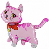 6c6cf552004d81f4a92b02ec5f86dffd Шар (14''/36 см) Мини-фигура, Милый котенок, Розовый, 1 шт.