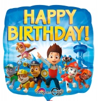 Шар (18"/45см) Квадрат, Щенячий патруль с ДР, 1 шт.