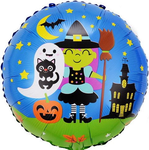 Шар (18''/46см) Круг, Маленькая ведьмочка, 1 шт.