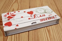 Купюрница "Для тебя!" (19*10,5*2,8) МДФ 3мм, УФ печать, окраш., оформл., Серый пастель, 1 шт.