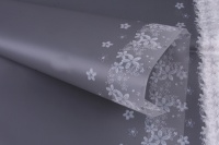 Пленка матовая (60х60см 50мкм) с цветочным орнаментом на кайме, графитовая, 1 шт.