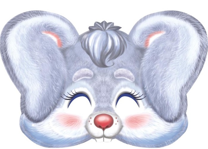 Маскарадная маска Зайчик, 200х300 мм, 1шт.