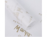 Фетр в листах (60*60cм), Буквы, золотые на белом (062), 1 шт.