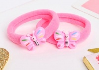 Резинка для волос "Майя", бабочка, розовый, 2 шт.