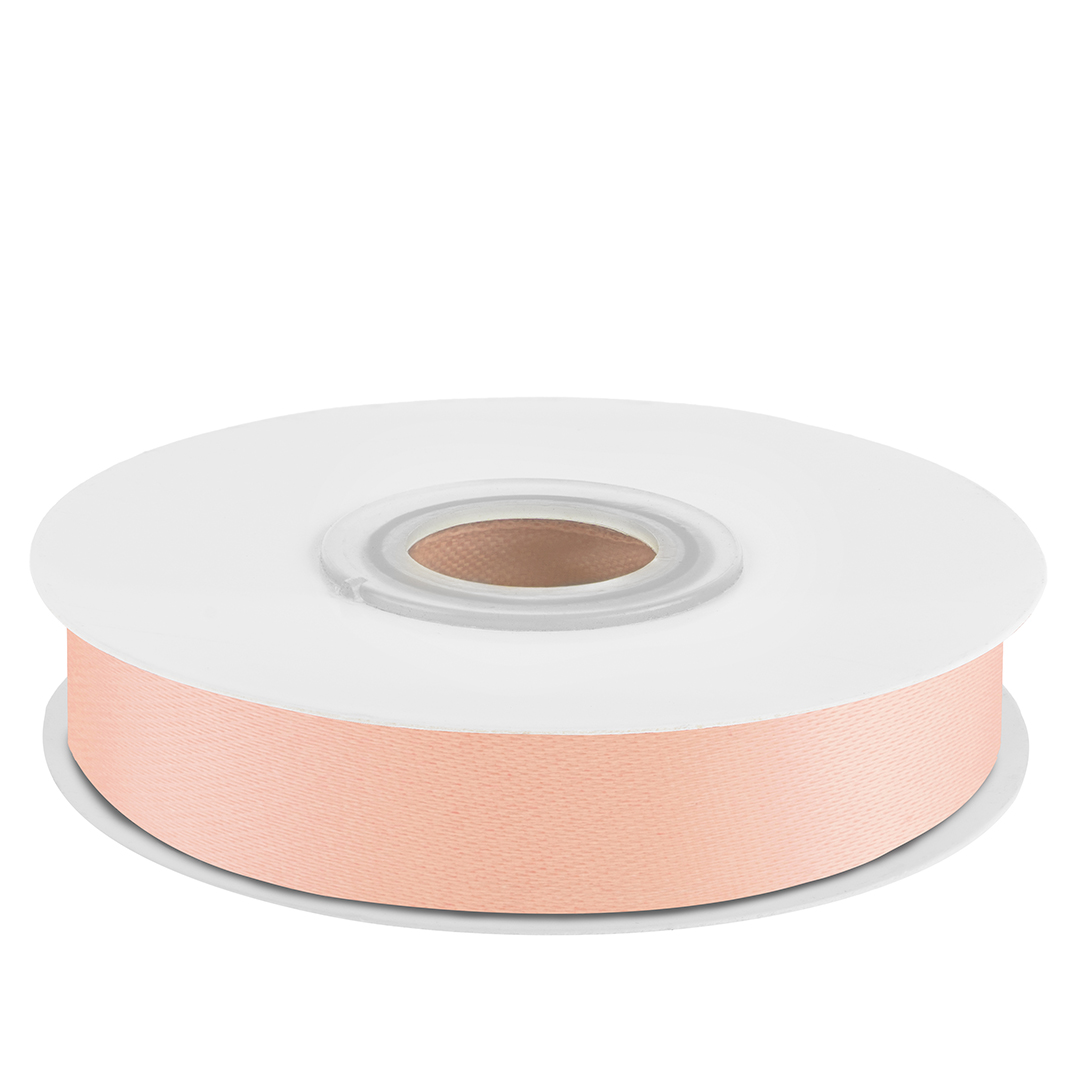 Лента атласная (1,2см*22,85м) Нежный персик, 1 шт.