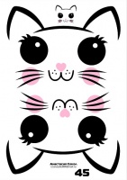 Наклейки "Кошечка №45", 2 компл. на листе, 1 шт.