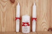 Свечи трио "Ренессанс", Марсала-серебро, 1 шт.