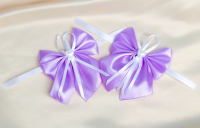 Бант-бабочка свадебный для декора (10 см), атласный, сиреневый, 2 шт.