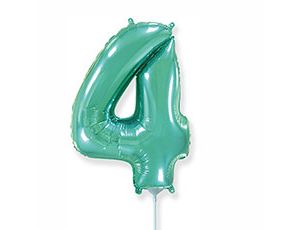 Шар (16"/41 см) Цифра 4, тиффани, 1 шт.