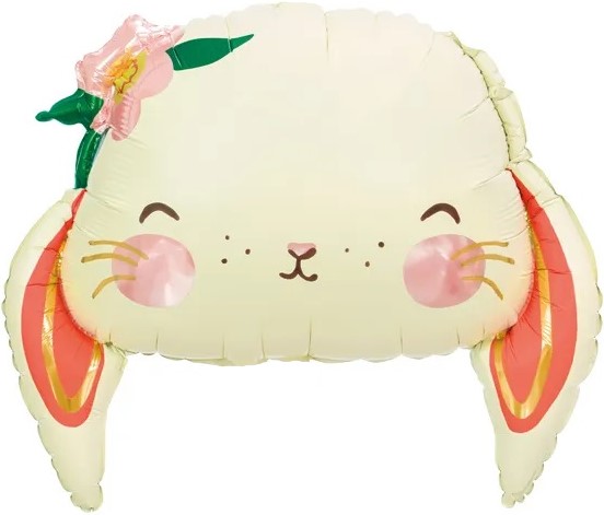 Шар (26''/66см) Фигура, Зайка с цветком, 1 шт.