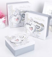 Коробка квадратная (20*20*9,5см), Два сердца, 1 шт.