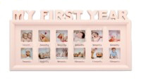 Фоторамка-коллаж (12 фото) "Мой первый год", розовая, 1 шт.