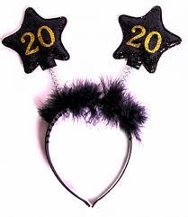 Ободок, две звезды с пушком, 20 лет, цвета микс, 1 шт.