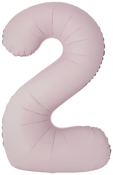 Шар (40''/102см) Цифра, "2" Slim, Пыльная роза, Сатин, 1 шт. в уп.