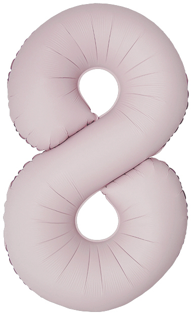 Шар (40''/102см) Цифра, "8" Slim, Пыльная роза, Сатин, 1 шт. в уп.