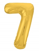 Шар (40"/102см) Цифра "7" Золото Slim в упаковке, 1 шт.