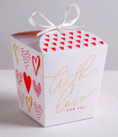 Бонбоньерка (7,5*8*7,5 см), With love, 1 шт.